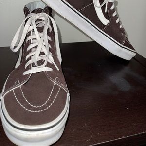 VANS HI Classic Canvas Suede Brown Skateboard Shoes
